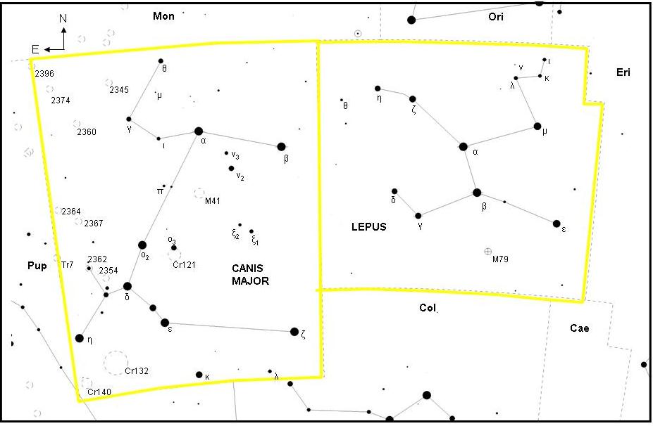 Canis Major and Lepus